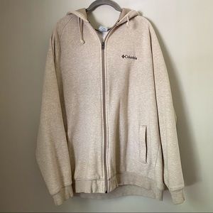 Columbia Men’s size XL Zip Up Hoodie in beige 🧥